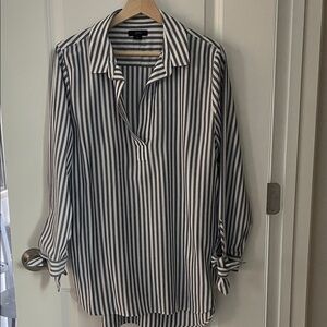 J. Crew Blue  and White Striped Blouse